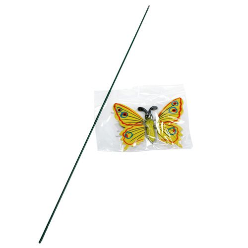 Floristik24 Farfalla su bastone 17 cm gialla