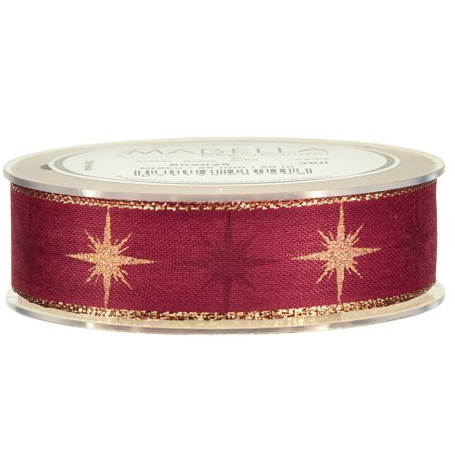 Prodotto Nastro regalo nastro stella nastro decorativo oro rosso L25mm L20m
