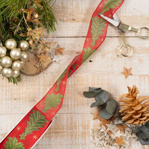Nastro regalo per albero di Natale con stelle, 40 mm, 15 m | Floristik24.it