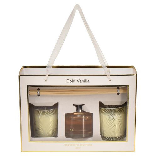 Prodotto Set regalo candele profumate per ambienti in vetro profumato alla vaniglia