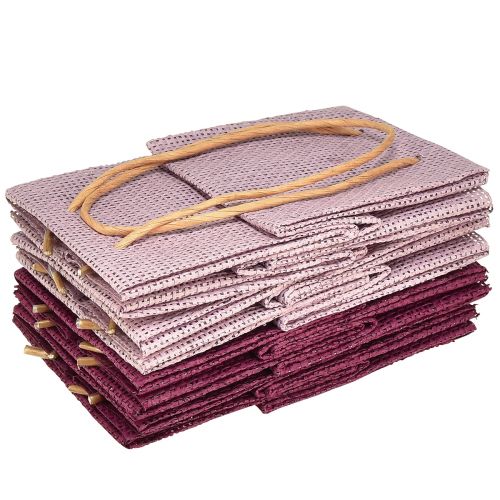 Prodotto Busta regalo con manici in rosa bordeaux 10,5 cm 8 pz