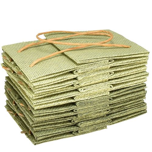 Prodotto Sacchetti regalo con manico in carta stagnola verde 10,5 cm 12 pz