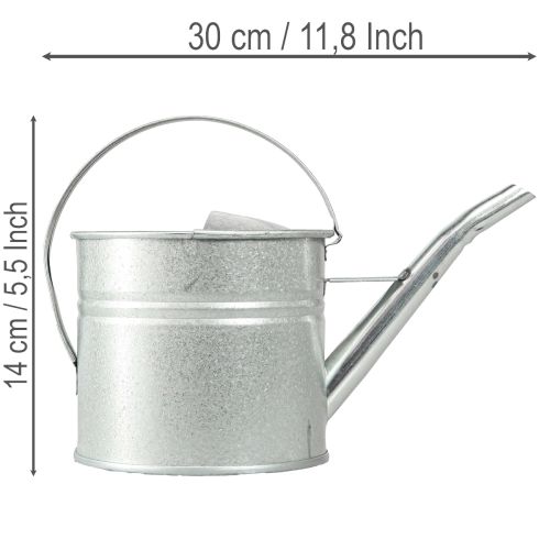 Prodotto Annaffiatoio decorativo vintage, in metallo, color argento, per fioriere da 1,25 l
