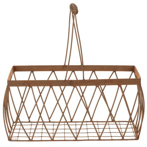 Cestino in filo metallico, effetto ruggine, 28x13,5x14 cm, 2 pezzi | Floristik24.it