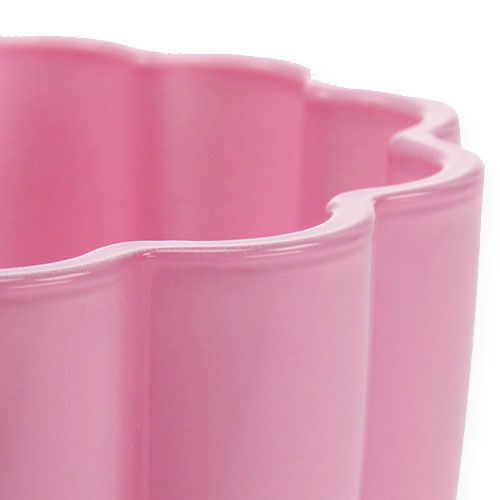 Floristik24 Vaso in vetro &quot;Bloom&quot; rosa Ø14cm H17cm