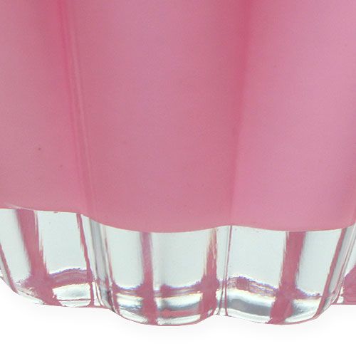 Floristik24 Vaso in vetro &quot;Bloom&quot; rosa Ø14cm H17cm