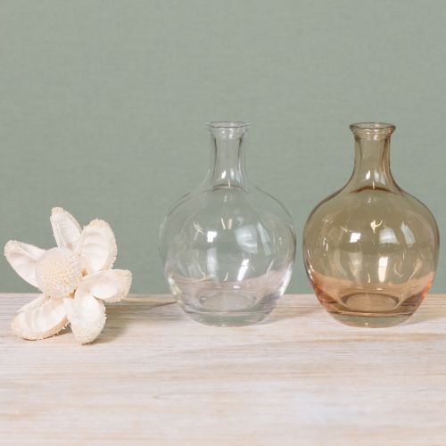 Prodotto Mini vaso in bottiglia di vetro ambrato e trasparente Ø7,5cm H11cm 4 pezzi