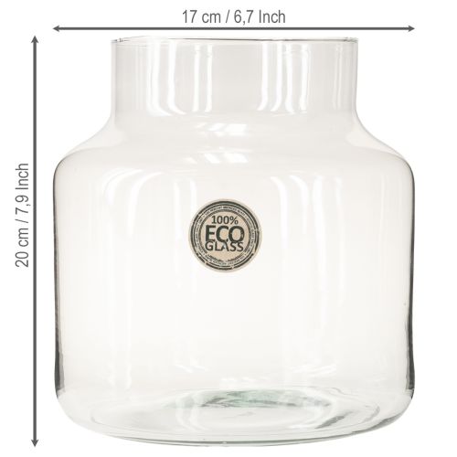 Prodotto Vaso in vetro rotondo per fiori grande 100% vetro riciclato H20 Ø17cm