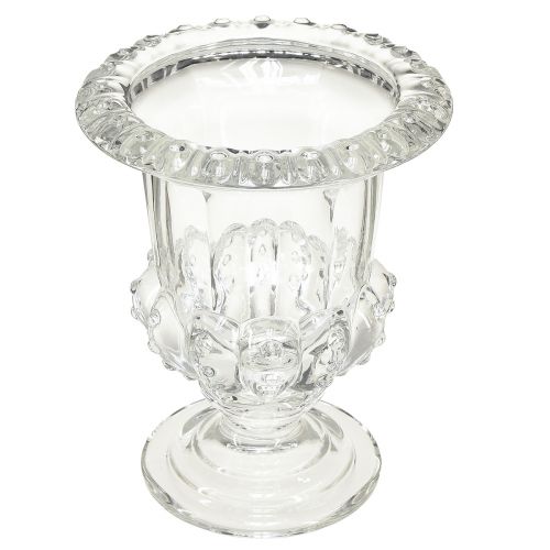 Prodotto Vaso in vetro vintage con design a tazza – trasparente, 16x20 cm – elegante decorazione da tavolo