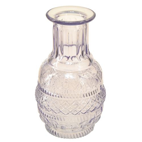 Floristik24 Vasi di vetro mini vasi viola chiaro viola stile retrò H13cm 3 pezzi