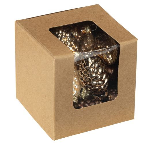 Prodotto Coni di vetro da appendere, vetro marrone oro 5,5 cm, 14 pezzi