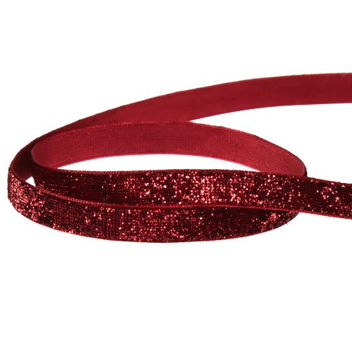 Prodotto Nastro glitter Nastro natalizio rosso scuro L10 mm L10 m