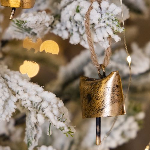 Prodotto Campanelle decorazioni per albero di Natale in metallo vintage oro 5 cm 8 pezzi