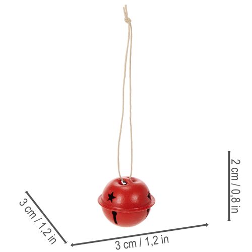 Ciondoli decorativi a forma di campana con motivo a stella, 3 cm, 9 pezzi | Floristik24.it