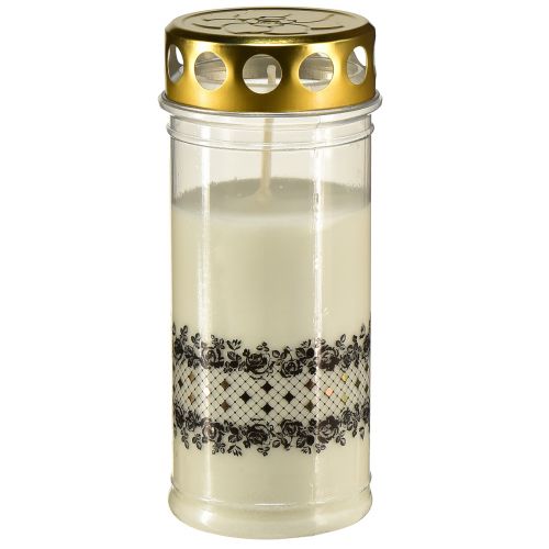 Bordo candela tombale bianco oro nero Ø7cm H18cm 77h