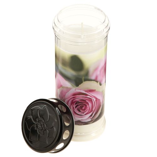Prodotto Candele per tomba, candele a olio per lutto, rose Ø7,5cm H20,5cm 6 pezzi