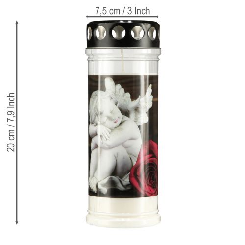 Prodotto Candele per tomba, candele a olio per lutto, rose Ø7,5cm H20,5cm 6 pezzi