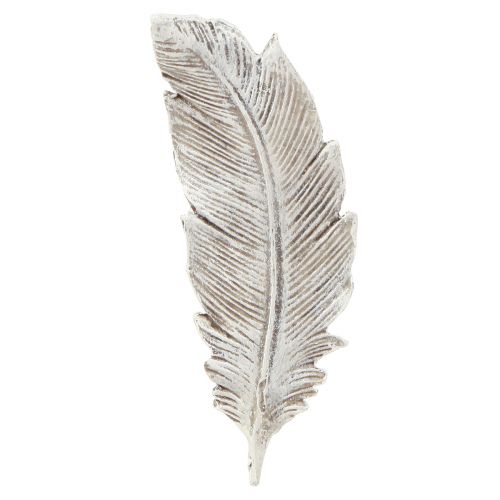 Prodotto Decorazione tombale piuma grigio bianco decorazione tomba in poliresina 15,5 cm 4 pz