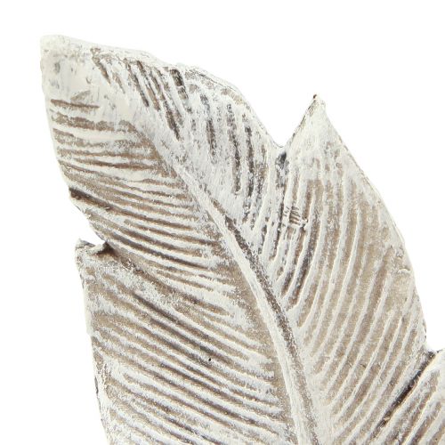 Prodotto Decorazione tombale piuma grigio bianco decorazione tomba in poliresina 15,5 cm 4 pz