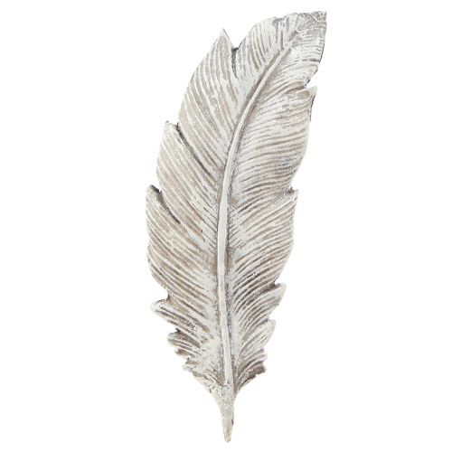 Prodotto Decorazione tombale piuma grigio bianco decorazione tomba in poliresina 15,5 cm 4 pz