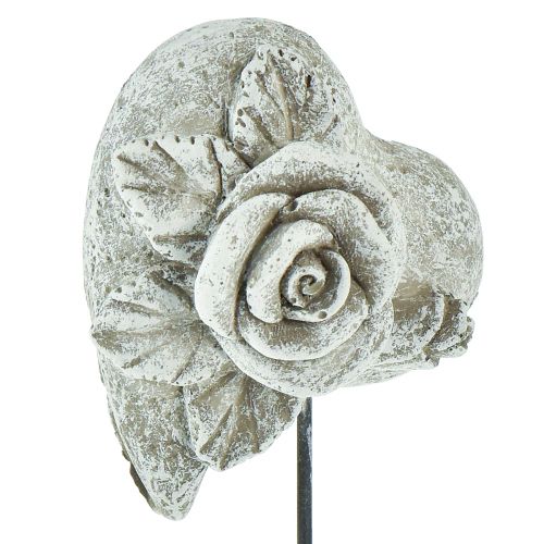 Prodotto Tappo tombale Tappo commemorativo a cuore Rosa in pietra fusa 5,5 cm 6 pz