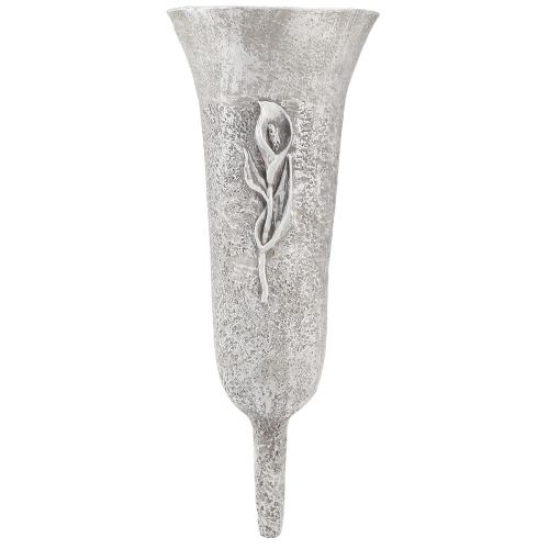 Prodotto Vaso da tomba grigio Vaso con punta Motivo Calla A32,5 cm