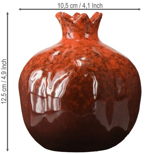Prodotto Vaso decorativo melograno in ceramica rosso marrone Ø10,5cm H12cm