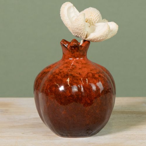 Prodotto Vaso decorativo melograno in ceramica rosso marrone Ø10,5cm H12cm