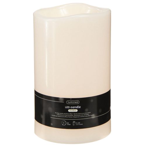 Grande candela a LED con timer, per uso esterno, luce bianca calda, Ø12,5 cm, H20 cm | Floristik24.it
