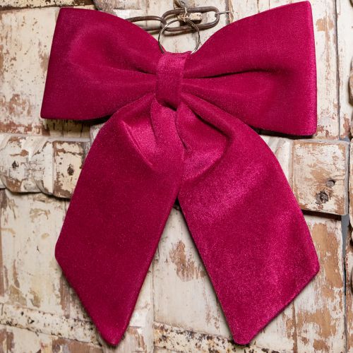 Prodotto Grande fiocco natalizio in velluto rosso per esterni 48×52 cm
