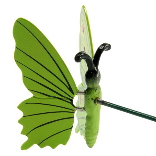 Floristik24 Farfalla sul bastone 17cm verde