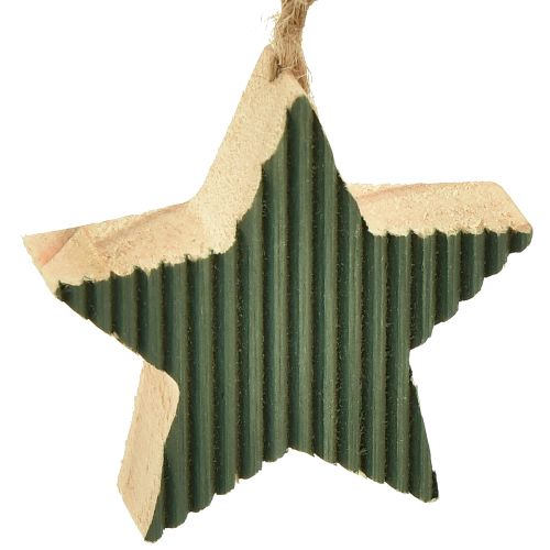 Prodotto Set pendenti in legno per albero di Natale, cuore-albero-stella, verde-menta-bianco, 4,5 cm, 9 pezzi - Decorazione natalizia