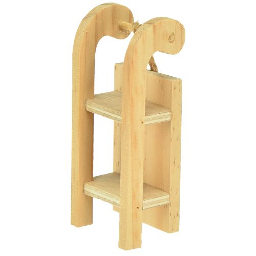 Prodotto Miniatura slitta in legno, rosso naturale, 4x8,5 cm, set da 6 - Decorazione natalizia