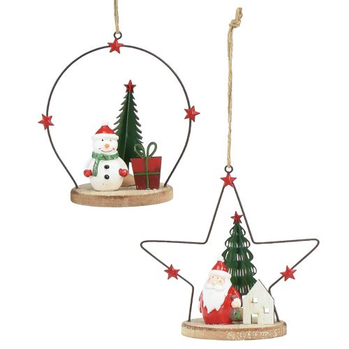 Prodotto Appendiabiti decorativo Babbo Natale Pupazzo di neve Stella H13 cm 2 pezzi