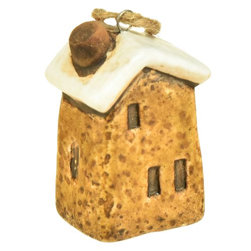 Prodotto Cottage sospesi in ceramica - Varie tonalità di marrone, tetti ricoperti di neve - Affascinante decorazione natalizia - Confezione da 6
