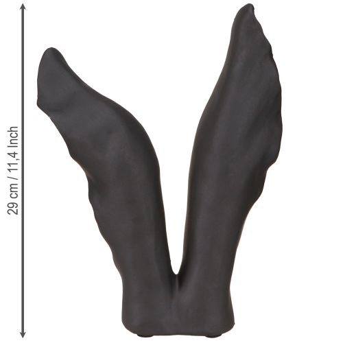 Floristik24 Decorazione orecchie da coniglio Coniglio pasquale in nero 20 cm x 7,5 cm x 29 cm
