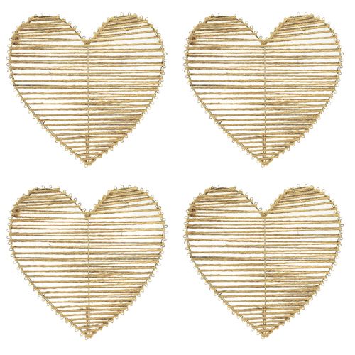 Prodotto Cuore di iuta naturale per fiori secchi 35 cm 4 pezzi