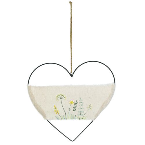 Floristik24 Anello decorativo ad anello in metallo a forma di cuore da appendere con erbe selvatiche L31,5 cm 2 pezzi