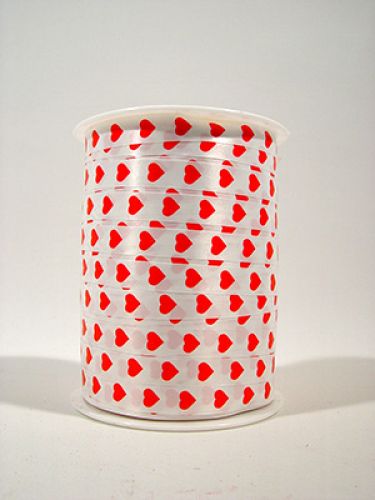 Floristik24 Nastro cuore bianco/rosso 10mm Simpatia 250m