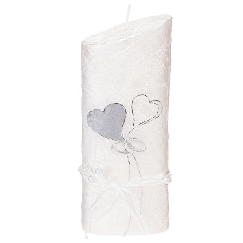 Candela nuziale, candela nuziale argento, candela bianca 210/85mm