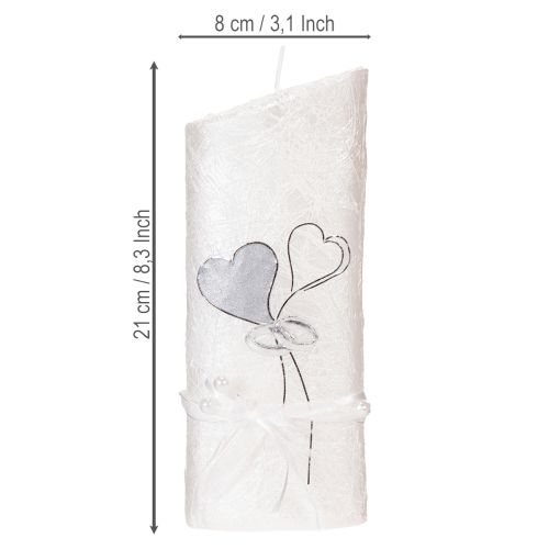 Prodotto Candela nuziale, candela nuziale argento, candela bianca 210/85mm