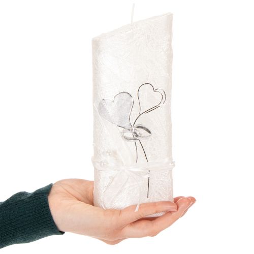 Prodotto Candela nuziale, candela nuziale argento, candela bianca 210/85mm