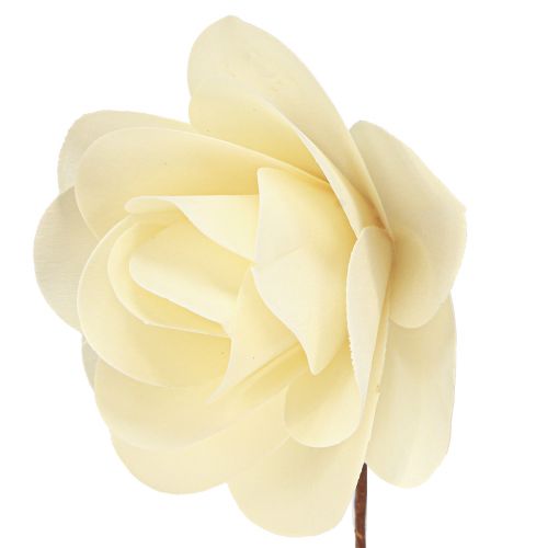 Prodotto Rose decorative in legno rose artificiali color crema rose in legno Ø10cm 12 pz