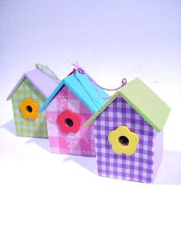 Birdhouses per appendere 9cm 6 pezzi. sorta | Floristik24.it