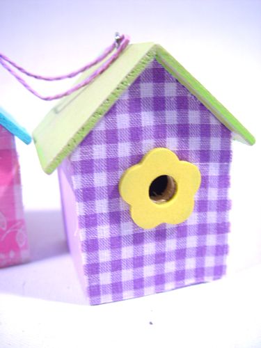 Prodotto Birdhouses per appendere 9cm 6 pezzi. sorta