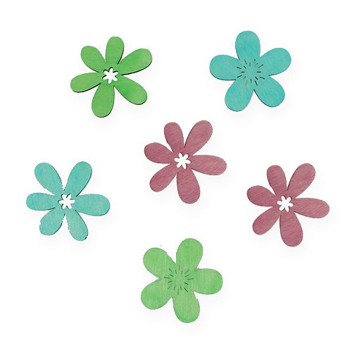Floristik24 Decorazione sparsa fiori in legno, colorati asst. Ø4cm 72 pezzi