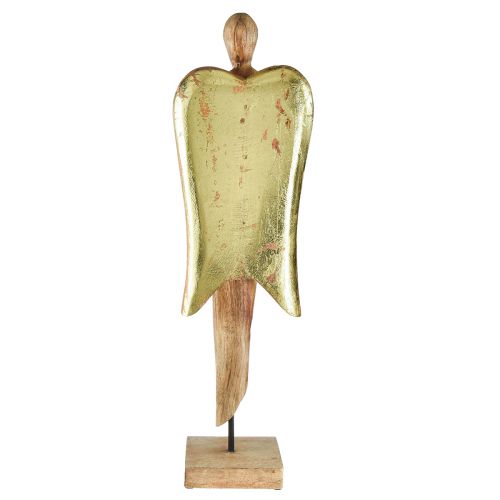 Floristik24 Angelo in legno figura in legno angelo decorazione oro naturale 17×9×60cm