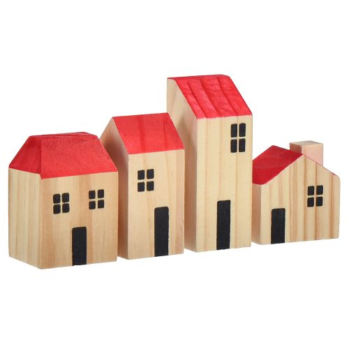 Floristik24 Casette in Legno Casette Decorative Legno Naturale Rosso 4 pz