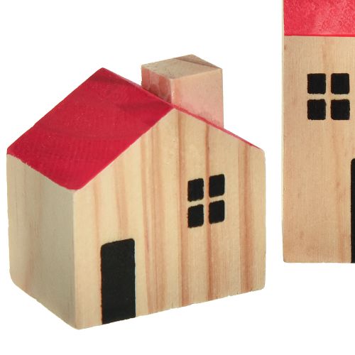 Floristik24 Casette in Legno Casette Decorative Legno Naturale Rosso 4 pz