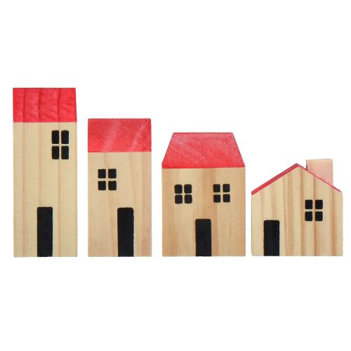 Prodotto Casette in Legno Casette Decorative Legno Naturale Rosso 4 pz